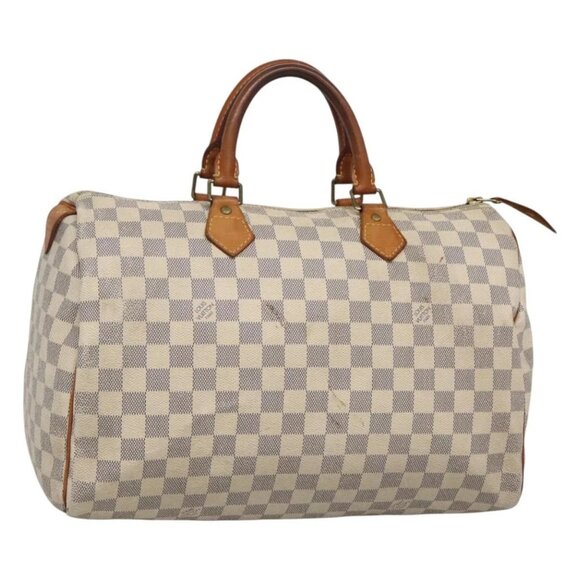 LOUIS VUITTON Damier Azur Speedy 35 Hand Bag N41535 LV Auth PP523 - Picture 1 of 16